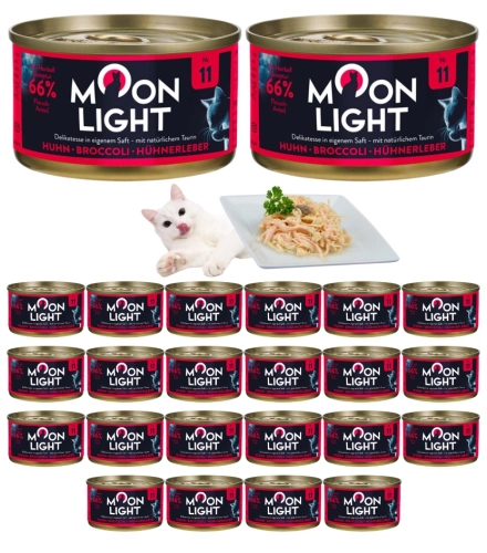 Moonlight Dinner 11 kurczak brokuły wątróbka karma dla kota bez zbóż 24x80g