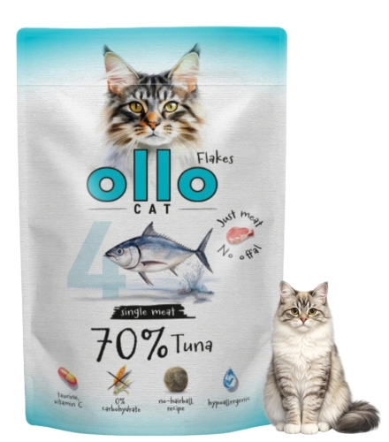 Ollo Cat nr 4 tuńczyk monobiałkowa karma mokra dla kota bez zbóż FOS 85 g