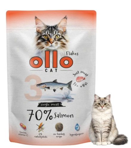 Ollo Cat nr 3 łosoś monobiałkowa karma mokra dla kota bez zbóż saszetka 85g