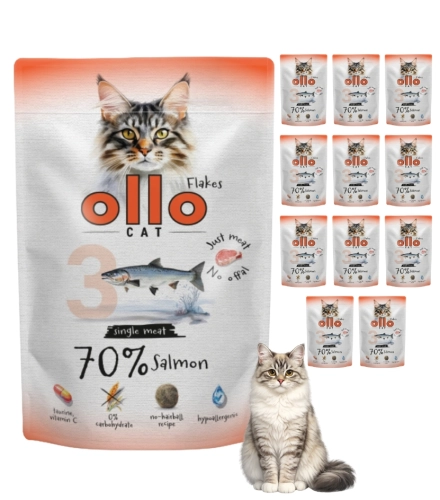 Ollo Cat nr 3 łosoś monobiałkowa karma mokra dla kota bez zbóż 12x 85g
