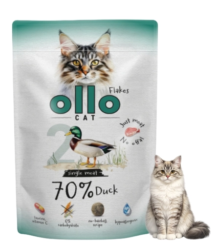 Ollo Cat nr 2 kaczka monobiałkowa karma mokra dla kota bez zbóż FOS 85 g
