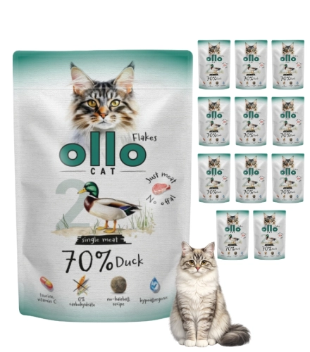 Ollo Cat nr 2 kaczka monobiałkowa karma mokra dla kota bez zbóż 12x 85 g