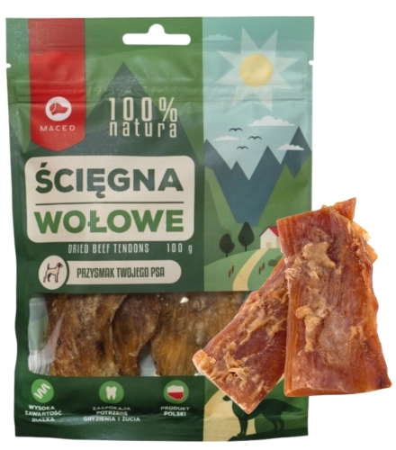 Maced 100% Natura ścięgna wołowe naturalny przysmak gryzak dla psa 100 g
