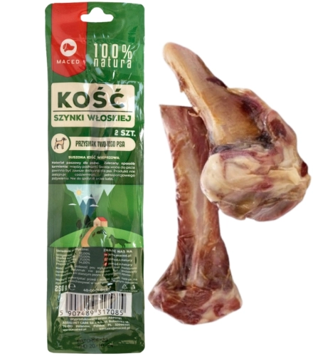 Maced 100% Natura kość z szynki włoskiej twardy gryzak dla psa 2 szt 250 g