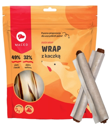 Maced wrap chips z kaczką przysmak gryzak dla psa na dłuższe żucie 500 g
