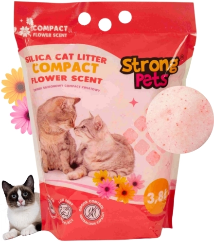 Strong Pets Compact żwirek silikonowy dla kota drobny zapach kwiatowy 3,8 L