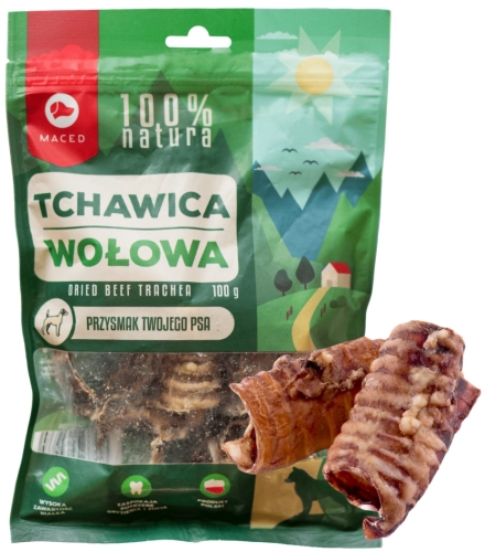Maced 100% Natura tchawica wołowa naturalny przysmak gryzak dla psa 100 g