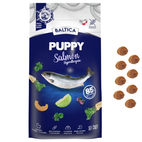 Baltica Excellent Puppy Łosoś hipoalergiczna karma dla szczeniąt XS/S 3 kg
