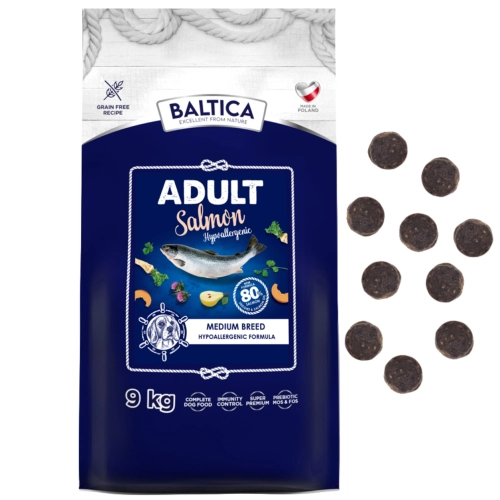Baltica Excellent Adult Salmon Łosoś M hipoalergiczna karma dla psa 9 kg