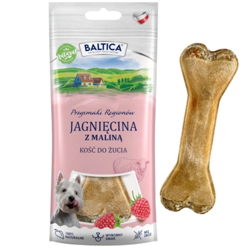 Baltica Przysmaki Regionów jagnięcina malina gryzak kość dla psa 12 cm