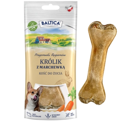 Baltica Przysmaki Regionów królik z marchewką gryzak kość dla psa 12 cm