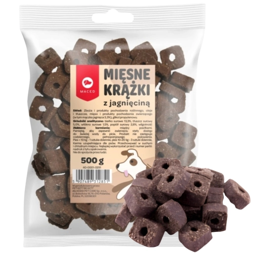 Maced Mięsne Krążki z jagnięciną przysmak treningowy dla psa miękkie 500 g
