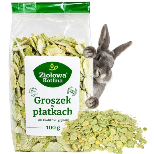 Ziołowa Kotlina Groszek płatki naturalny przysmak dla królika gryzoni 100 g