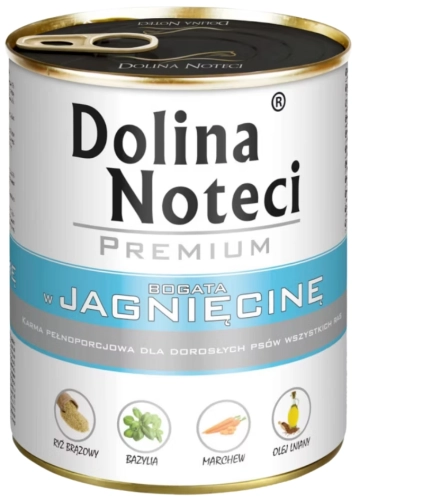 Dolina Noteci Premium jagnięcina mokra karma dla psa z ryżem psyllium 800g