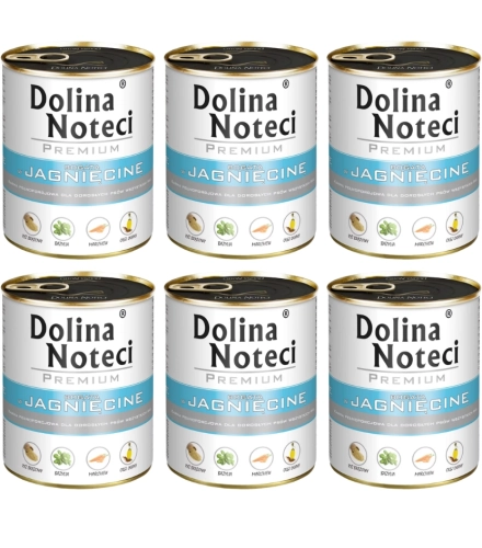 Dolina Noteci Premium jagnięcina mokra karma dla psa z psyllium 6x 800g