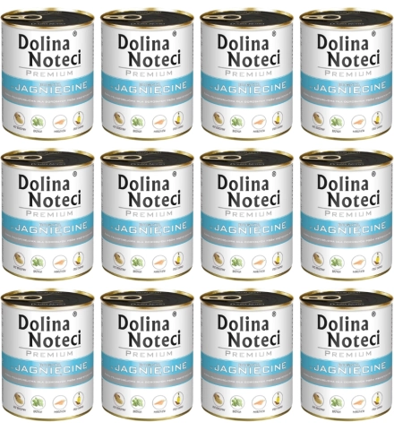 Dolina Noteci Premium jagnięcina mokra karma dla psa z psyllium 12x 800g