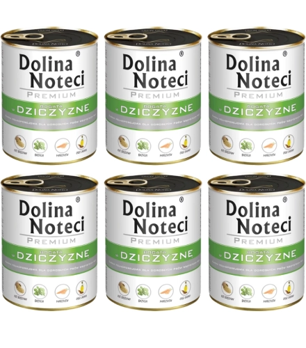 Dolina Noteci Premium bogata w dziczyznę mokra karma dla psa 6x 800 g