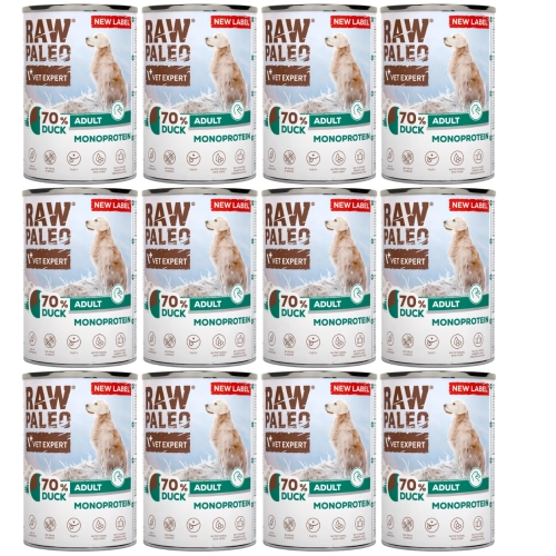 VetExpert Raw Paleo Adult Monoprotein kaczka mokra karma dla psa 12x 400 g