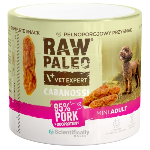 Raw Paleo Cabanossi wieprzowina Mini kiełbaski trening dla małego psa 100 g