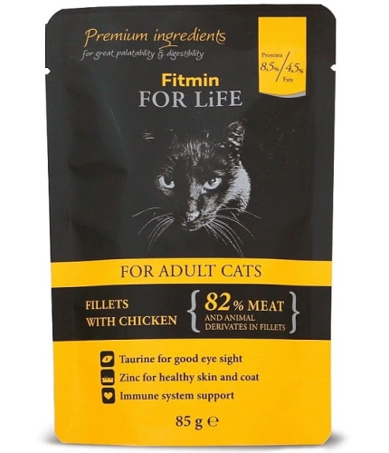 Fitmin Cat For Life Fileciki z kurczakiem sos 85g