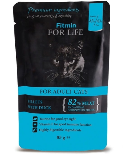 Fitmin Cat For Life Fileciki z kaczką w sosie 85g