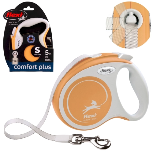 Flexi Comfort Plus S smycz automatyczna Soft Grip jasnożółta 5 m do 15 kg