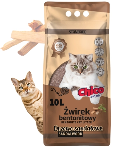 Chico Standard Drzewo Sandałowe żwirek bentonitowy zbrylający dla kota 10L