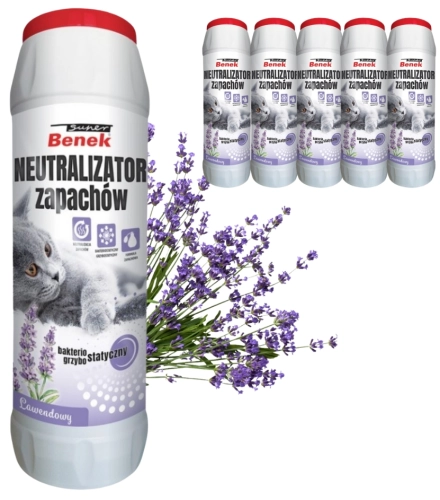 Super Benek neutralizator zapachów Lawenda proszek do kuwety kota 6x 500g