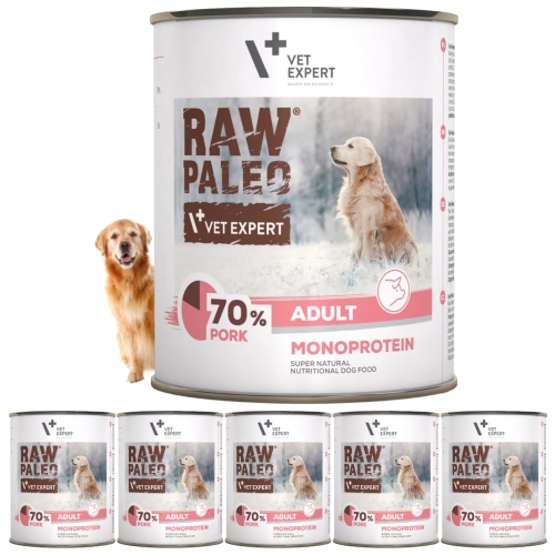 Raw Paleo wieprzowina hipoalergiczna monobiałkowa mokra karma dla psa 6x 800g