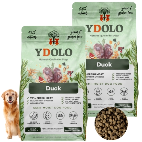 YDOLO kaczka monobiałkowa półwilgotna hipoalergiczna karma dla psa 2x 2,5kg