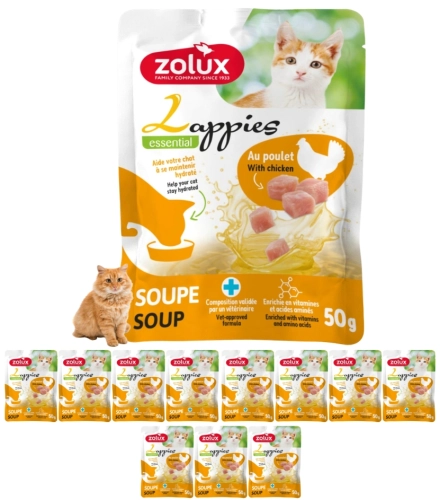 Zolux Lappies zupa z kurczakiem płynny przysmak dla kota od 3 mies. 12x 50g
