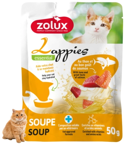 Zolux Lappies zupa z tuńczykiem i łososiem płynny przysmak dla kota 50 g