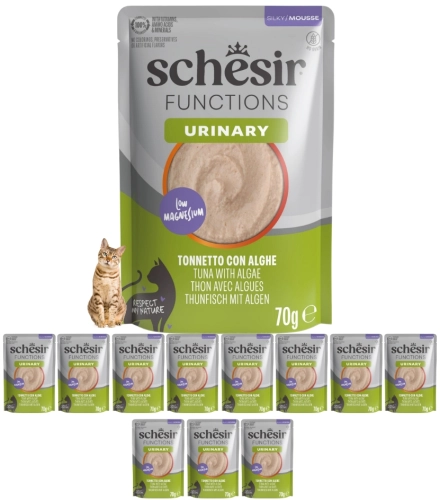 Schesir Functions Urinary tuńczyk algi mus dla kota na układ moczowy 12x70g