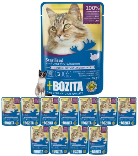 Bozita Sterilised indyk galaretka mokra karma dla kota sterylizowanego 12x 85g