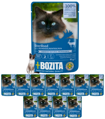 Bozita Sterilised renifer w sosie mokra karma dla kota sterylizowanego 12x 85g