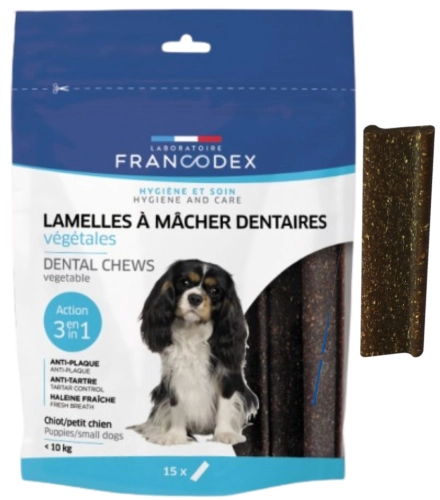 Francodex paski dentystyczne S gryzak dla psa 5-10kg zęby oddech 15szt 228g