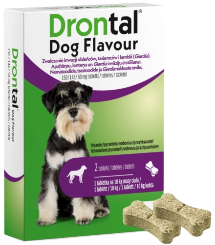 Drontal Dog Flavour tabletki na odrobaczanie dla psa o smaku mięsa 2 szt