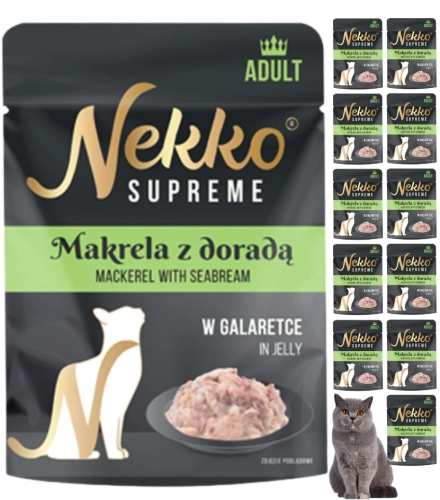 Nekko Supreme makrela dorada w galaretce mokra karma dla kota 12x 70g
