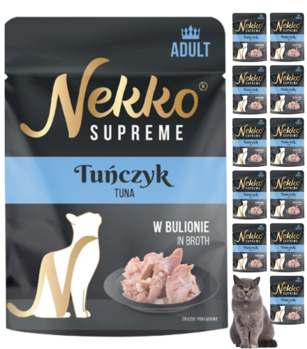 Nekko Supreme Adult tuńczyk w bulionie mokra karma dla dorosłego kota 12x 70g