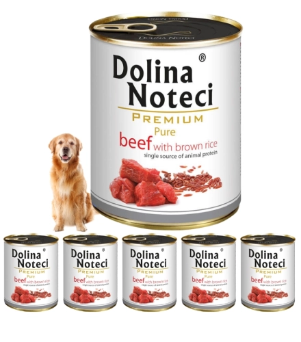 Dolina Noteci Premium Pure wołowina z ryżem monobiałkowa karma dla psa 6x 800g