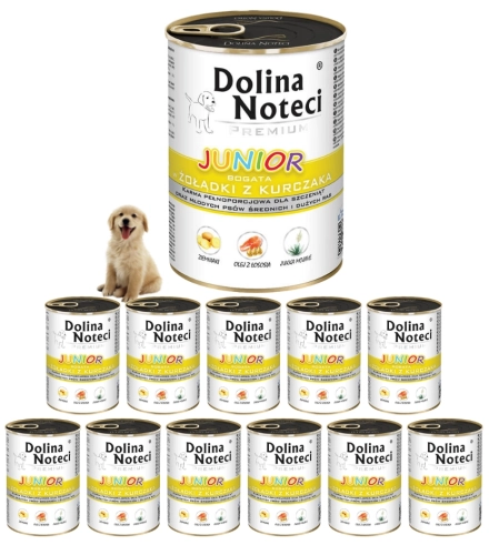 Dolina Noteci Premium Junior żołądki z kurczaka karma dla szczeniąt 12x 400g