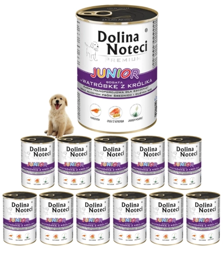 Dolina Noteci Premium Junior wątróbka z królika karma dla szczeniąt 12x 400g