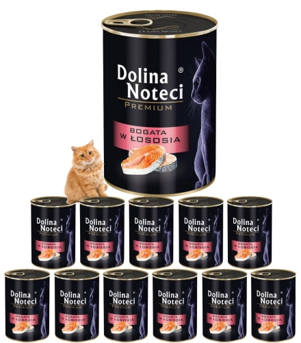 Dolina Noteci Premium łosoś bezzbożowa mokra karma dla dorosłego kota 12x 400g