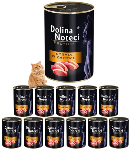 Dolina Noteci Premium bogata w kaczkę mokra karma dla dorosłego kota 12x 400g