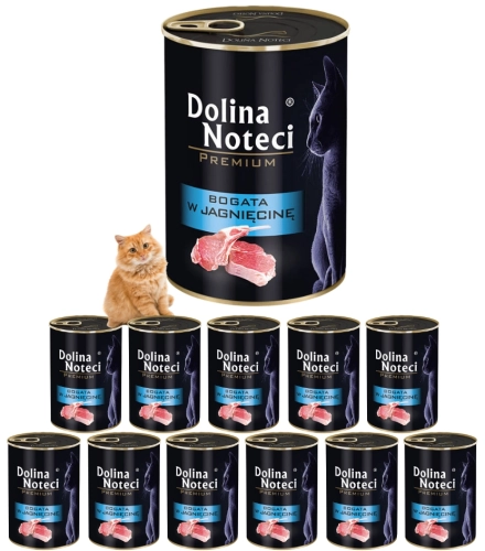 Dolina Noteci Premium bogata w jagnięcinę mokra karma dla kota tauryna 12x 400g