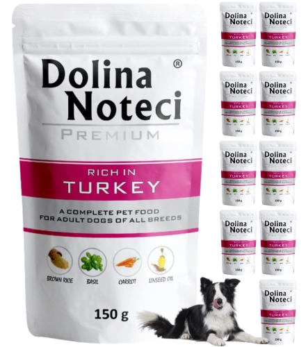 Dolina Noteci Premium bogata w indyka mokra karma dla dorosłego psa 10x 150g