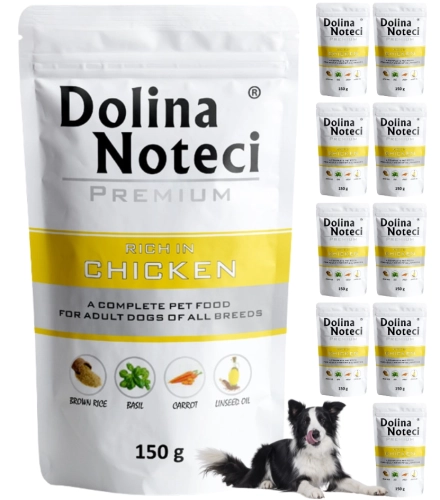 Dolina Noteci Premium bogata w kurczaka mokra karma dla dorosłego psa 10x 150g