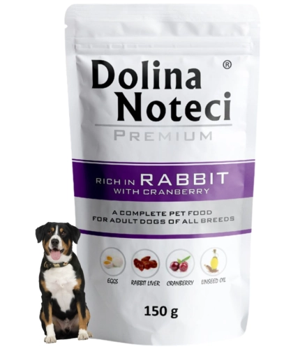 Dolina Noteci Premium bogata w królika z żurawiną mokra karma dla psa 150g