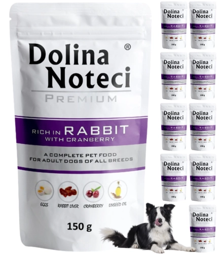 Dolina Noteci Premium bogata w królika z żurawiną mokra karma dla psa 10x 150g