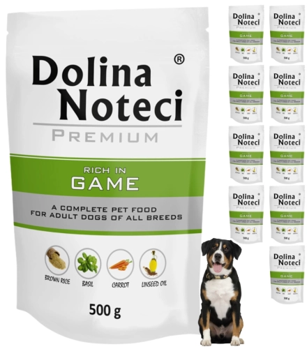 Dolina Noteci Premium bogata w dziczyznę mokra karma dla dorosłego psa 10x 500g